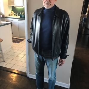 Men’s black leather jacket  Johnston & Murphy